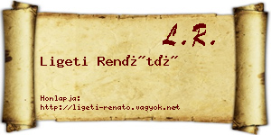 Ligeti Renátó névjegykártya